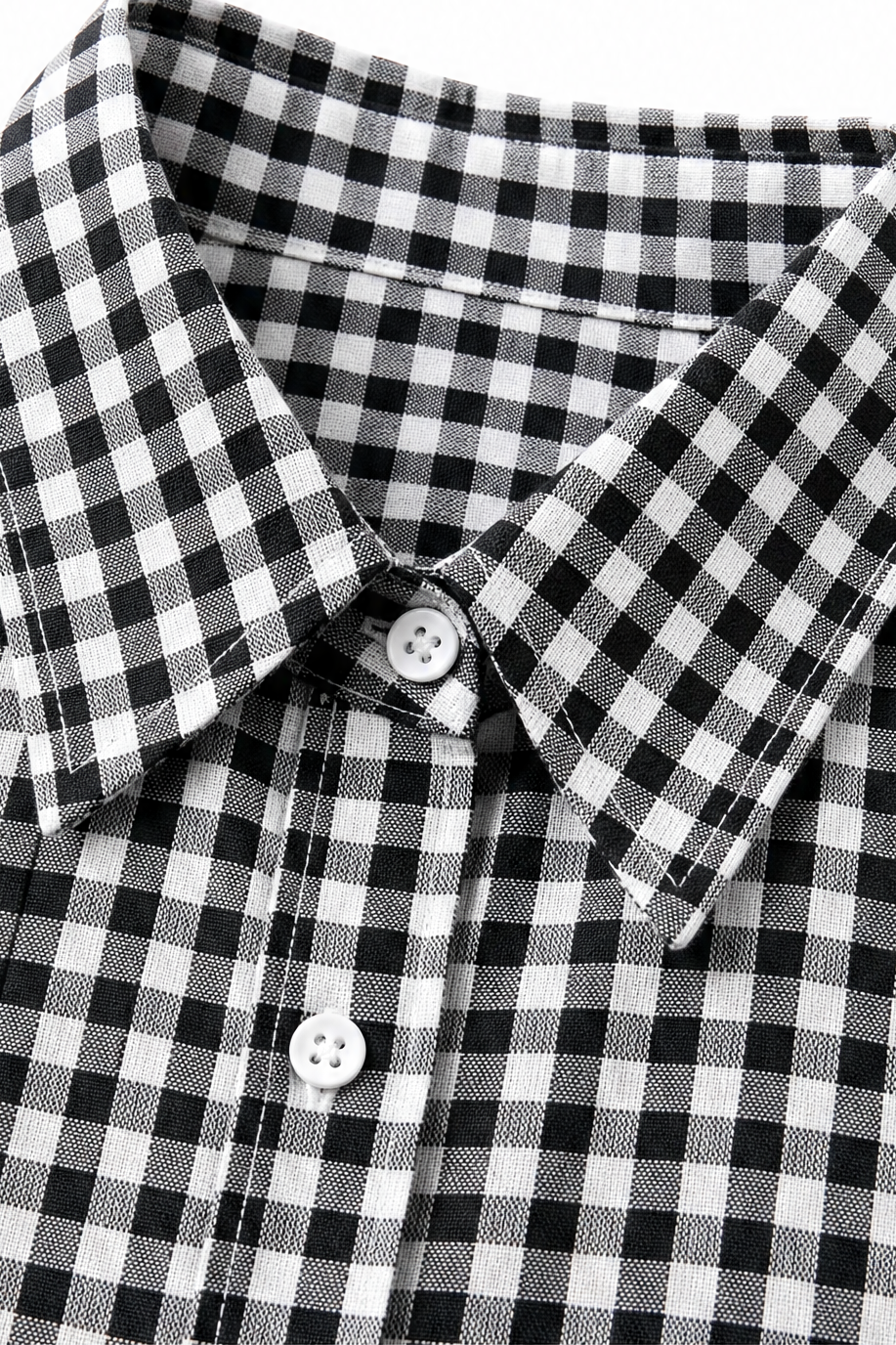 Women's Gingham Shirt | Curved Hem & Wrinkle-Resistant