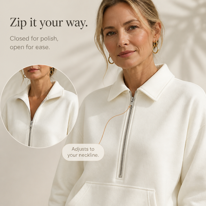 Women's Half-Zip Lounge Set | Soft Knit & Wide-Leg Comfort