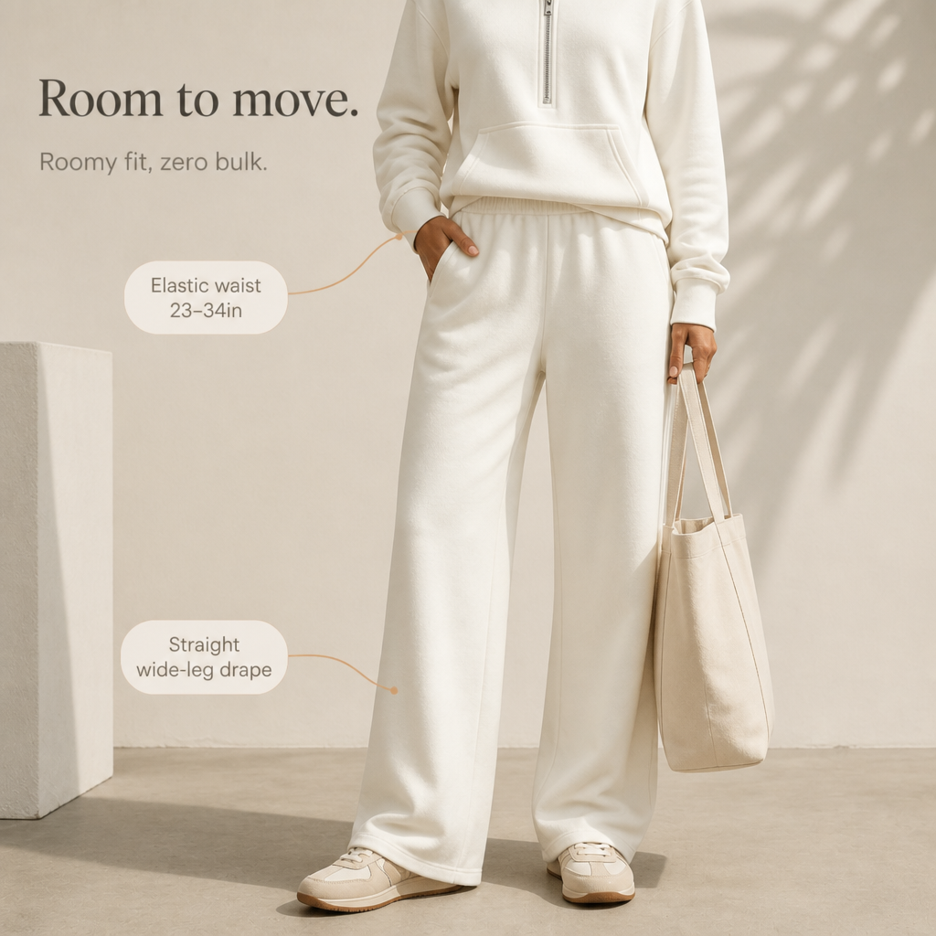 Women's Half-Zip Lounge Set | Soft Knit & Wide-Leg Comfort