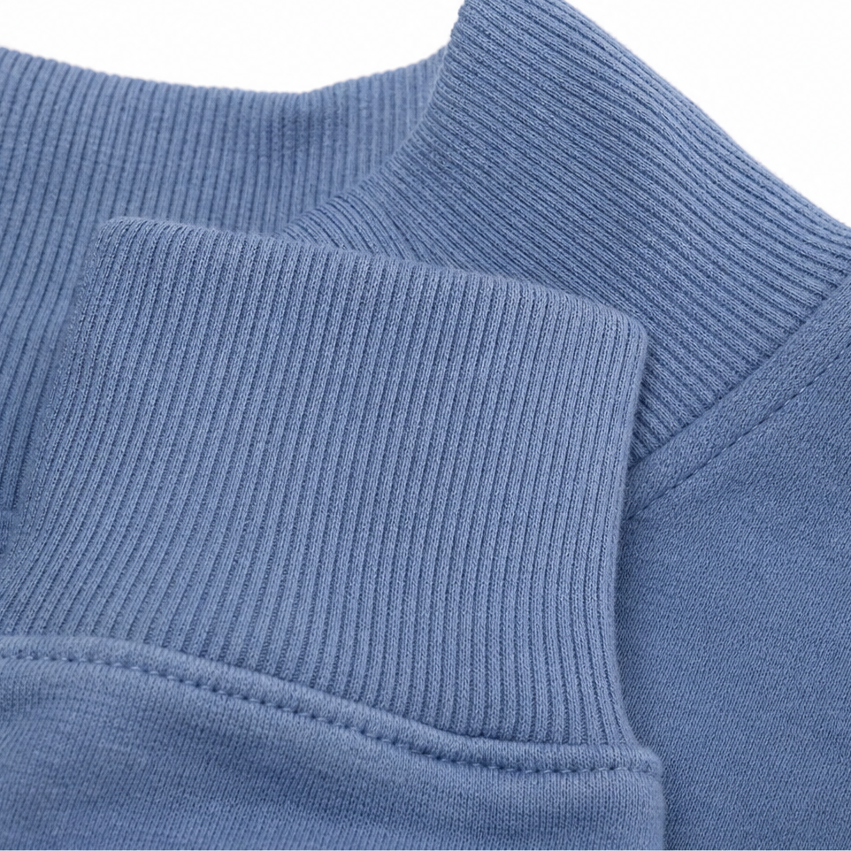 Women's Half-Zip Sweatshirt | Colorblock Plaid Design