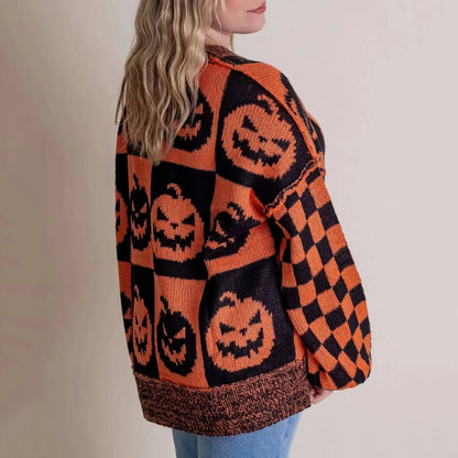 Women's Halloween Jumper | Pumpkin Print & Cosy Comfort