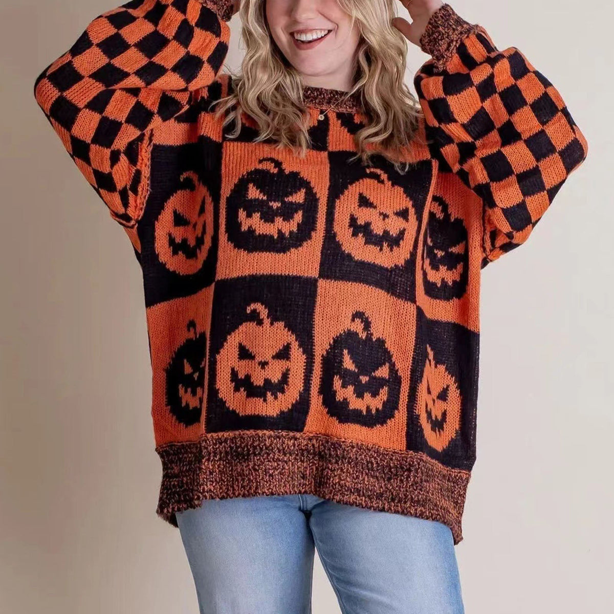 Women's Halloween Jumper | Pumpkin Print & Cosy Comfort