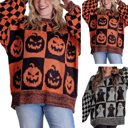 Women's Halloween Jumper | Pumpkin Print & Cosy Comfort