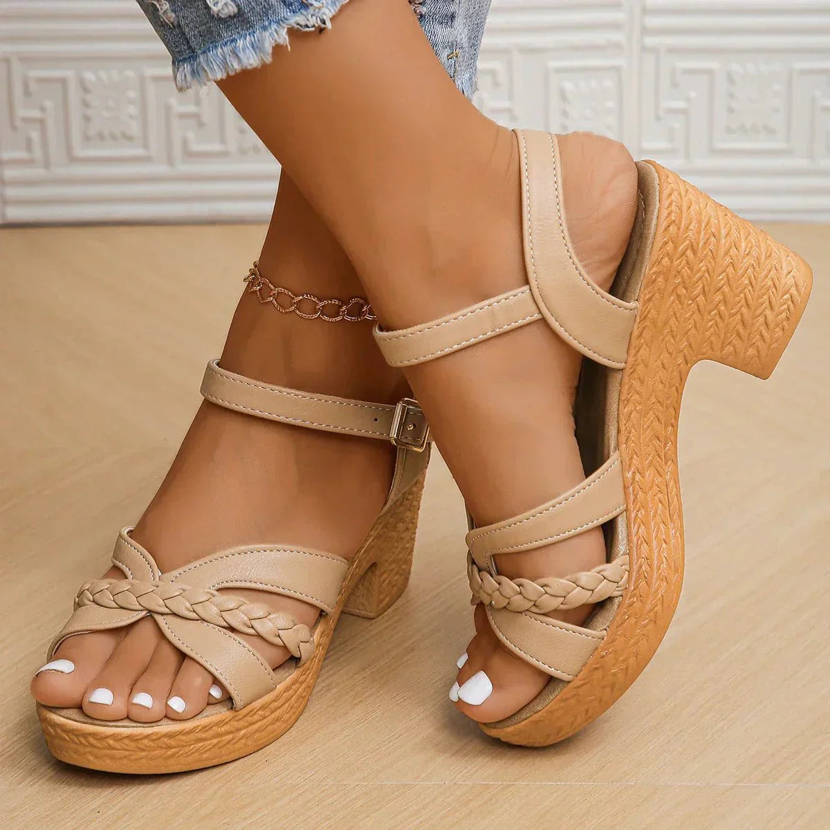 Women's Heeled Sandals | Block Heel Ankle Strap