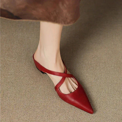 Women's Heels | Cross-Strap Design & Pointed Toe Elegance