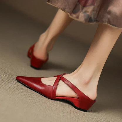 Women's Heels | Cross-Strap Design & Pointed Toe Elegance