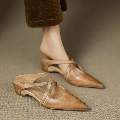 Women's Heels | Cross-Strap Design & Pointed Toe Elegance
