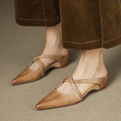 Women's Heels | Cross-Strap Design & Pointed Toe Elegance