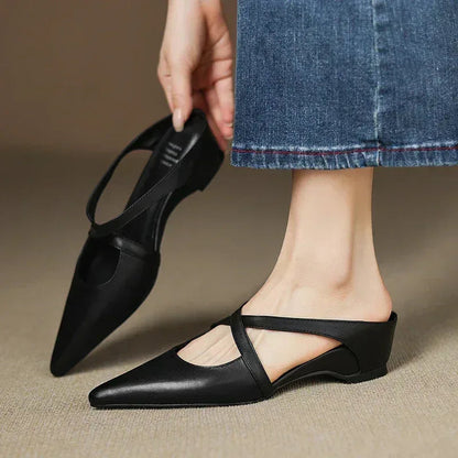 Women's Heels | Cross-Strap Design & Pointed Toe Elegance