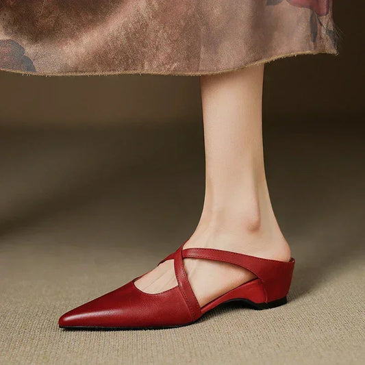 Women's Heels | Cross-Strap Design & Pointed Toe Elegance
