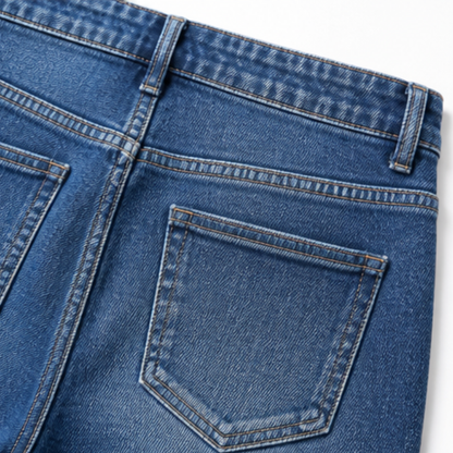 Women's High-Waisted Crossover Jeans | Straight-Leg & Stretch Comfort