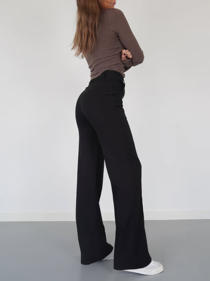 Women’s High-Waisted Straight Leg Trousers – Chic Centre Crease Design
