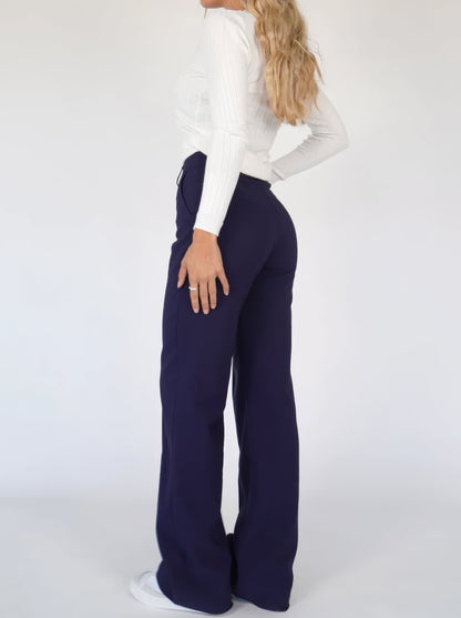 Women’s High-Waisted Straight Leg Trousers – Chic Centre Crease Design