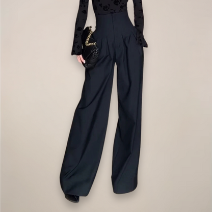 Chic Black High-Waisted Wide Leg Trousers for Every Occasion
