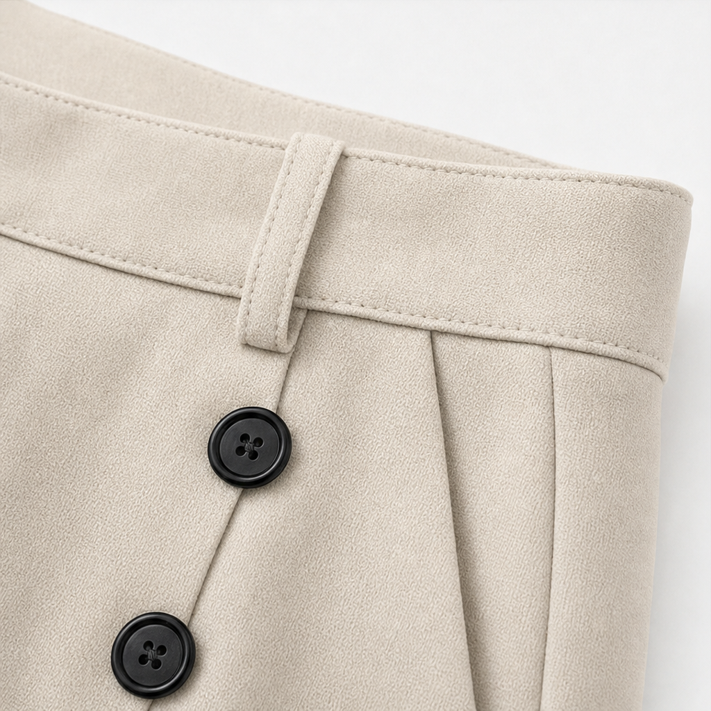 Women's High-Waisted Wide-Leg Trousers Pleated Front