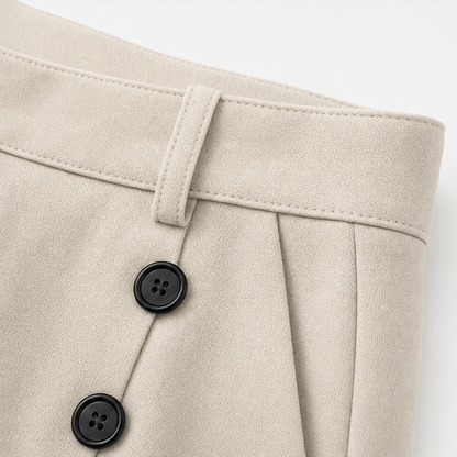 Women's High-Waisted Wide-Leg Trousers Pleated Front