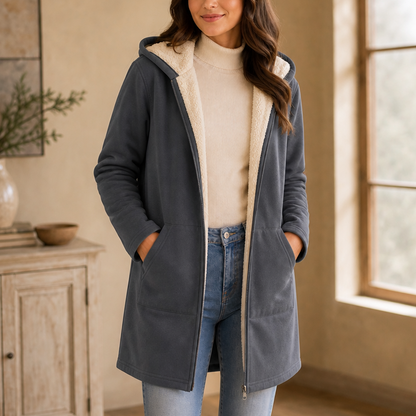 Women's Hooded Jacket Lightweight Mid-Length Relaxed Fit