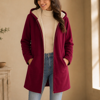 Women's Hooded Jacket Lightweight Mid-Length Relaxed Fit