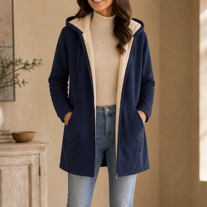 Women's Hooded Jacket Lightweight Mid-Length Relaxed Fit