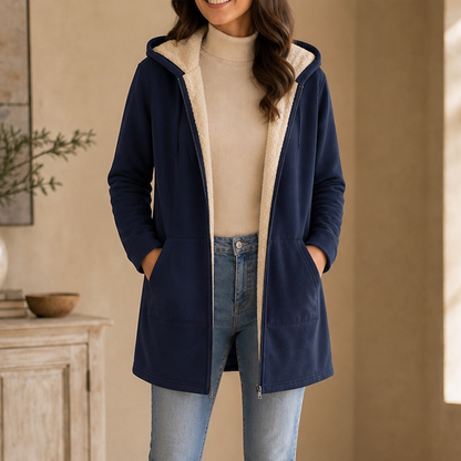Women's Hooded Jacket Lightweight Mid-Length Relaxed Fit
