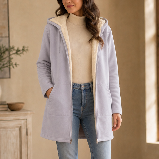 Women's Hooded Jacket Lightweight Mid-Length Relaxed Fit