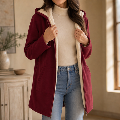 Women's Hooded Jacket Lightweight Mid-Length Relaxed Fit