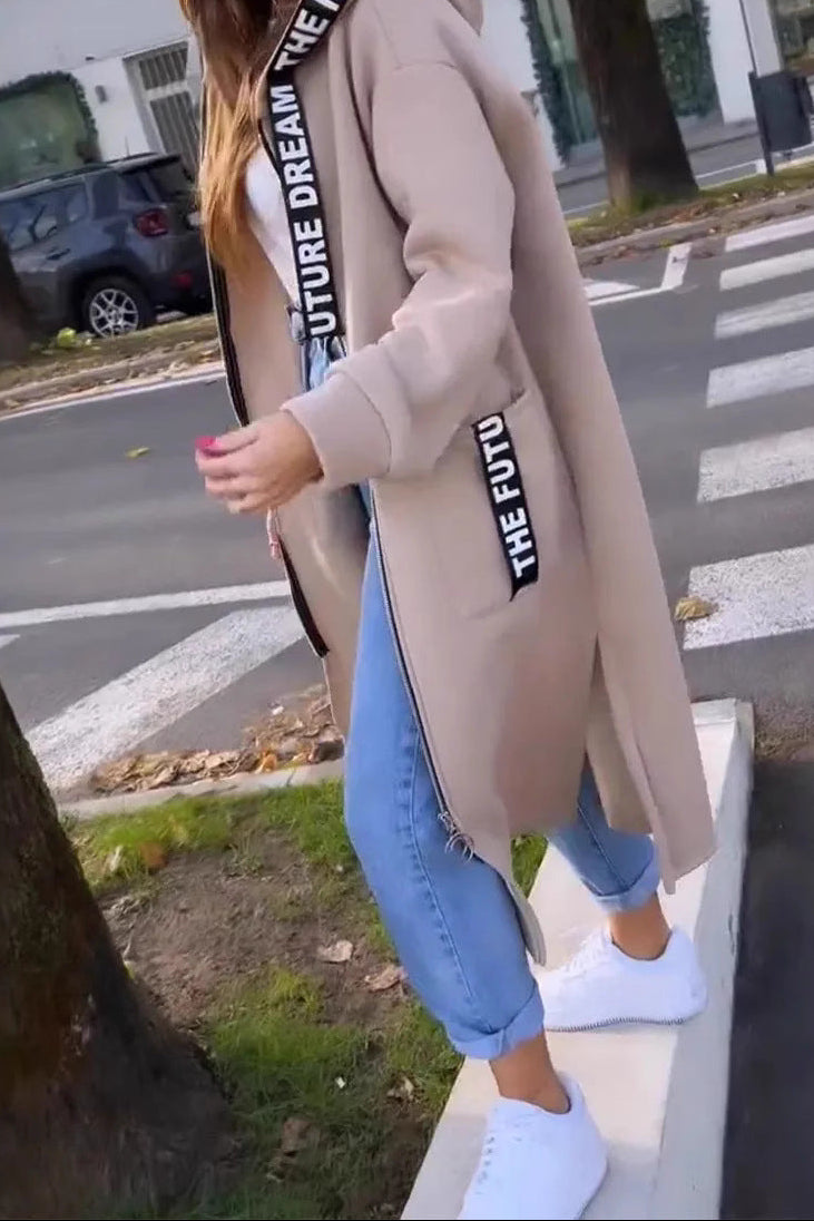 Women's Hooded Sweatshirt Coat | Knee-Length & Warm