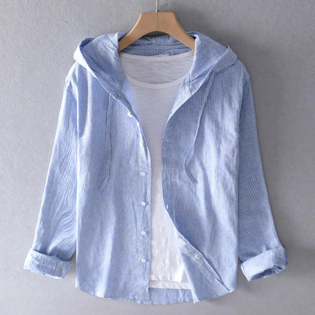 Women's Hoodie | Button-Front & Striped