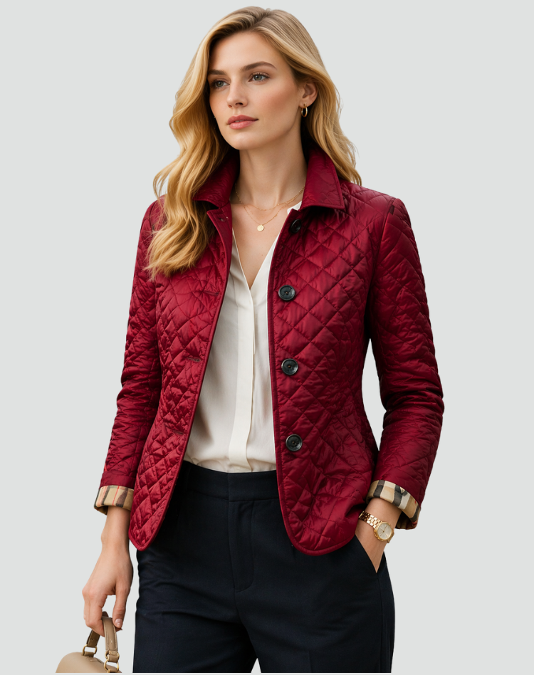 Women's Jacket | Quilted Design & Button Front