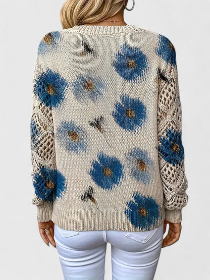 Women's Jumper | Floral V-Neck Design