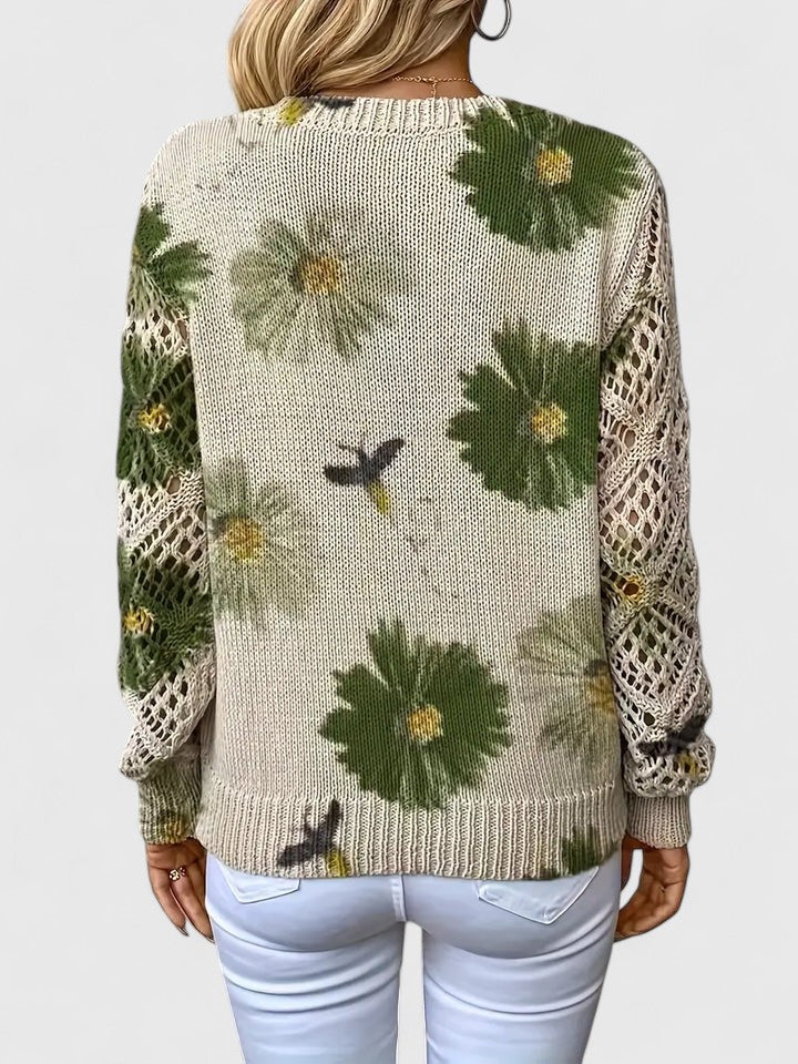 Women's Jumper | Floral V-Neck Design
