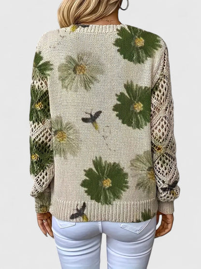 Women's Jumper | Floral V-Neck Design