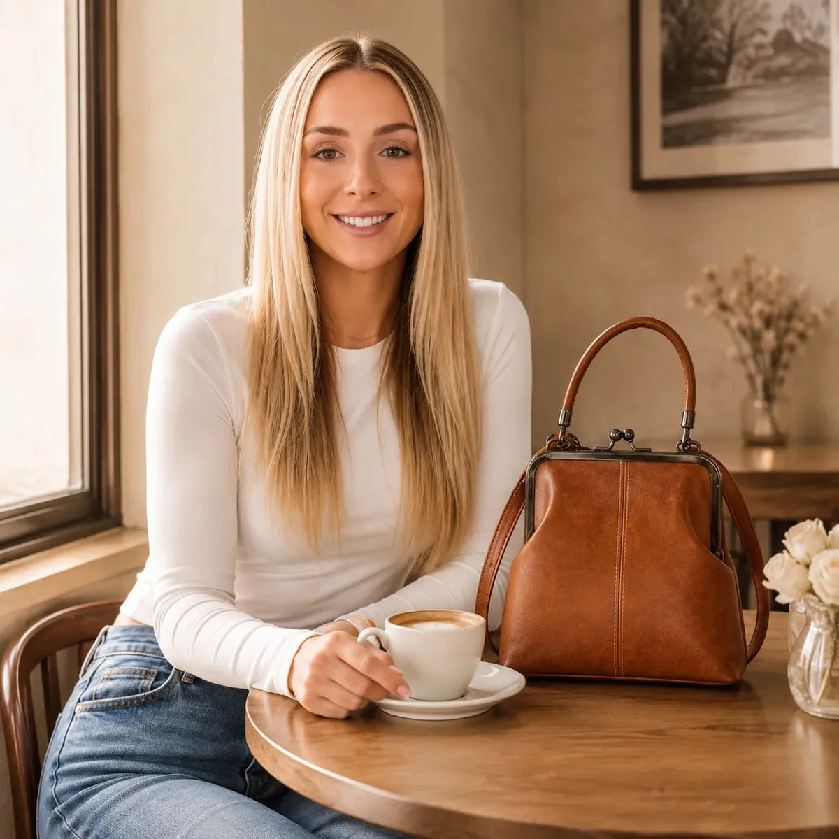 Women's Kiss Lock Crossbody Bag | Two Ways to Carry