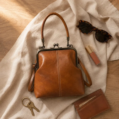 Women's Kiss Lock Crossbody Bag | Two Ways to Carry