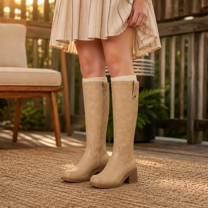 Women's Knee-High Boots | Pull-On No-Zip Design