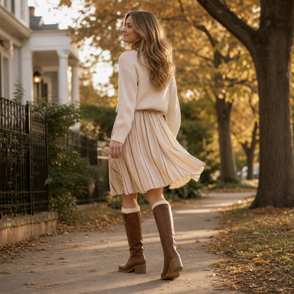 Women's Knee-High Boots | Pull-On No-Zip Design