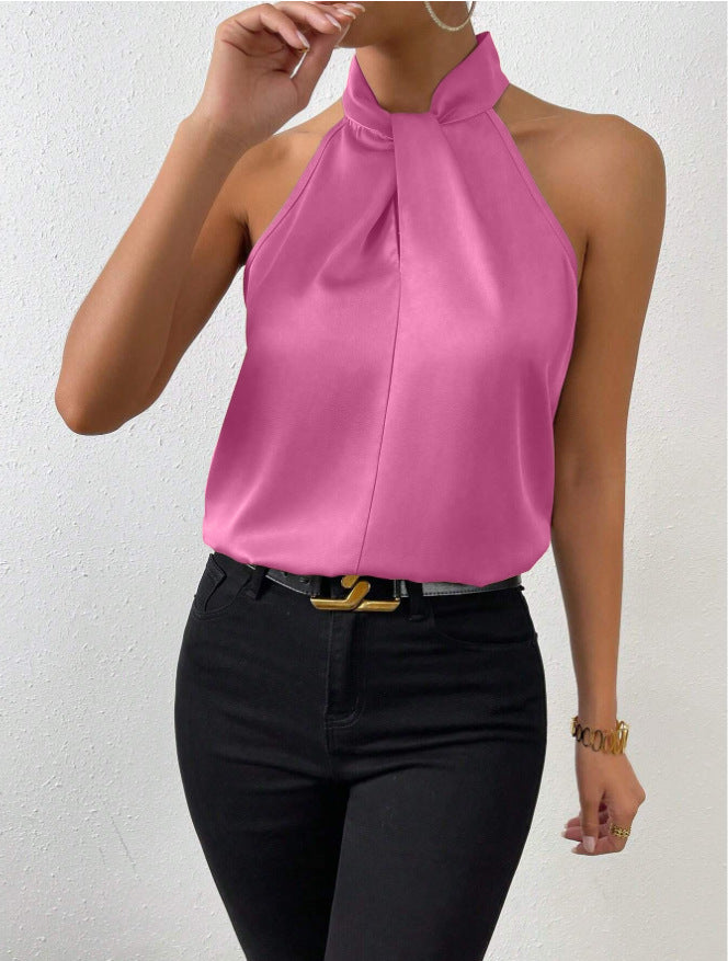 Women's Knot Neck Top | Sleeveless Halter Fit