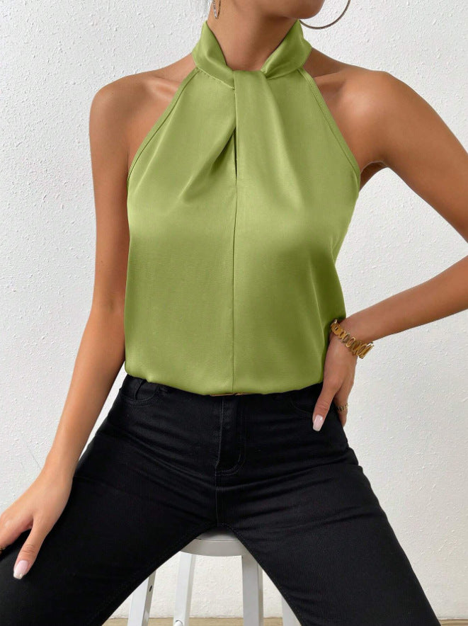 Women's Knot Neck Top | Sleeveless Halter Fit
