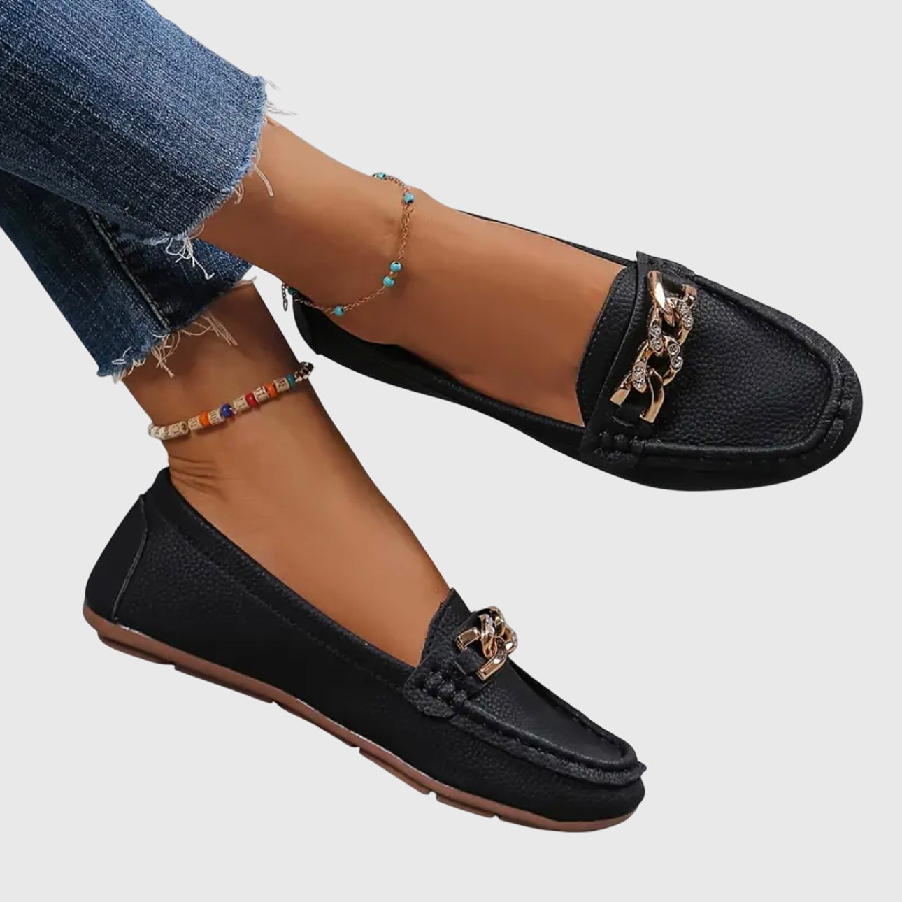 Women's Loafers | Gold Chain Detail & All-Day Comfort