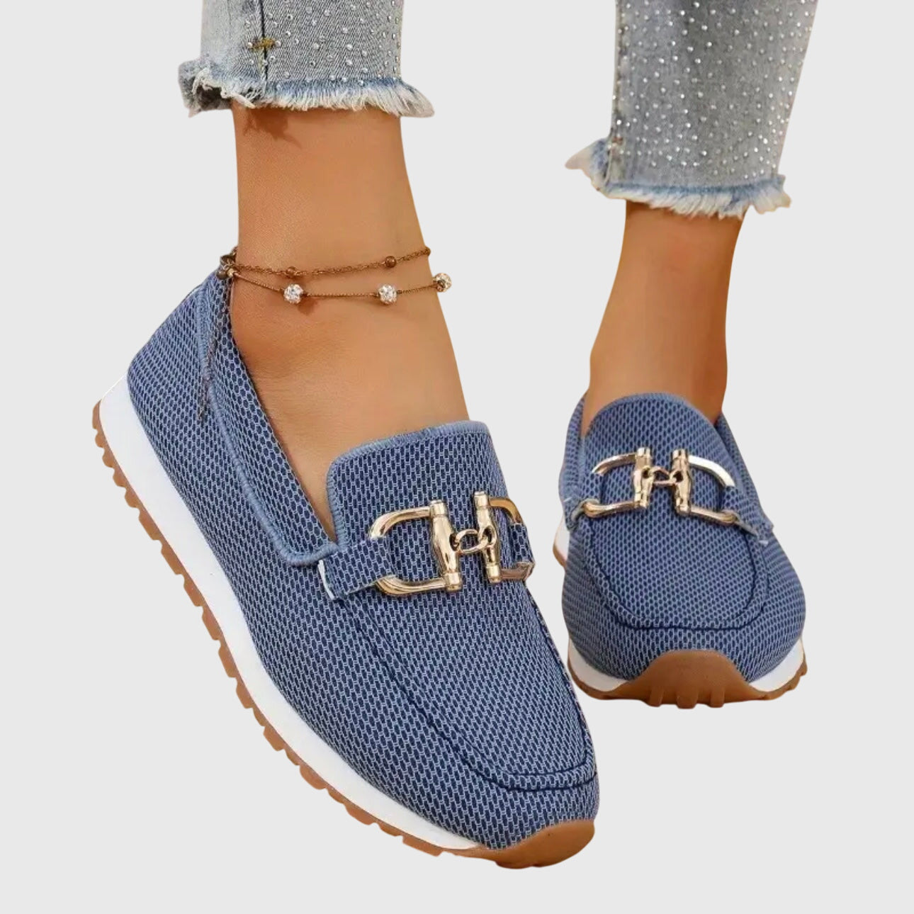 Women's Loafers | Orthopedic Support & Gold Buckle Detail