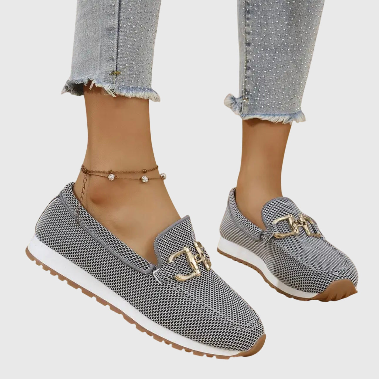 Women's Loafers | Orthopedic Support & Gold Buckle Detail