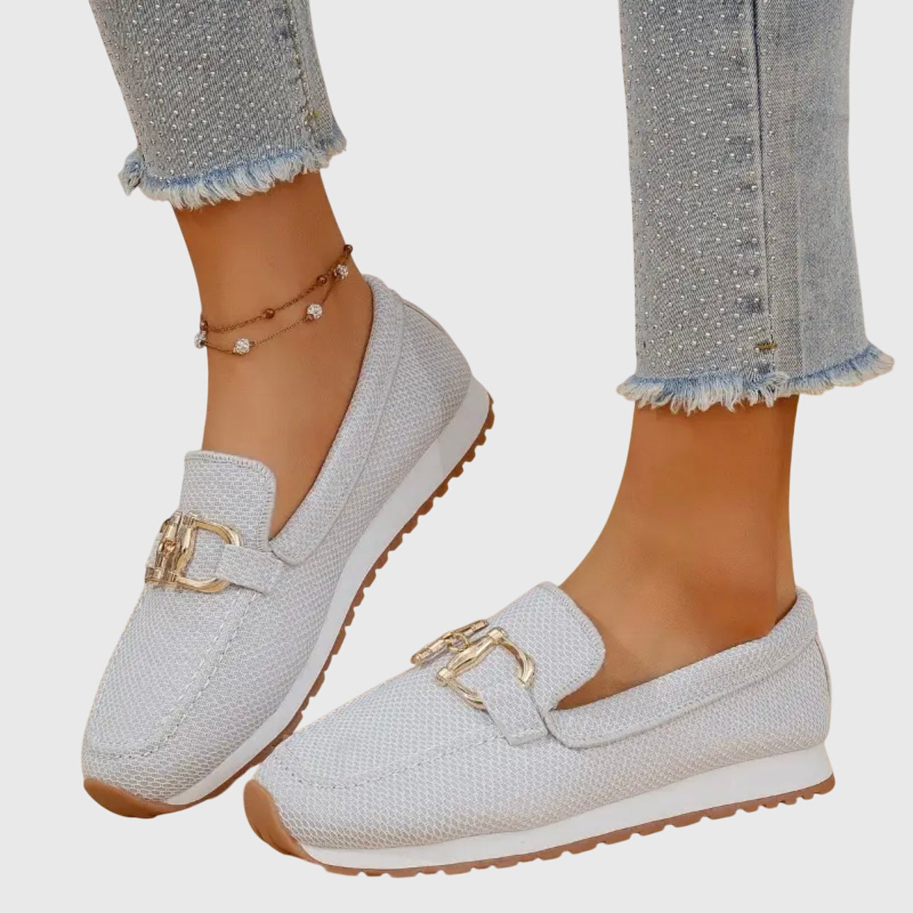 Women's Loafers | Orthopedic Support & Gold Buckle Detail
