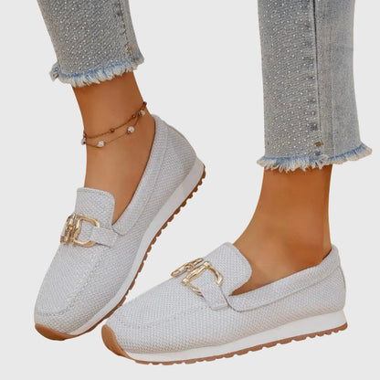Women's Loafers | Orthopedic Support & Gold Buckle Detail