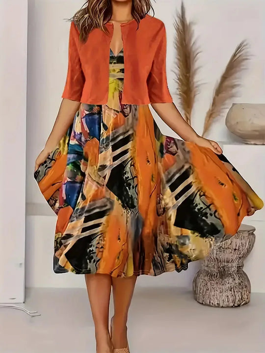 Women's Long Dress | Elegant Print & Flattering Fit