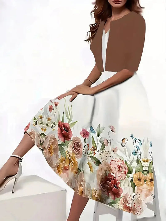 Women's Long Dress | Elegant Print & Flattering Fit