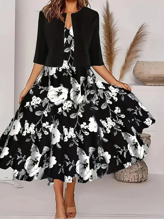 Women's Long Dress | Elegant Print & Flattering Fit