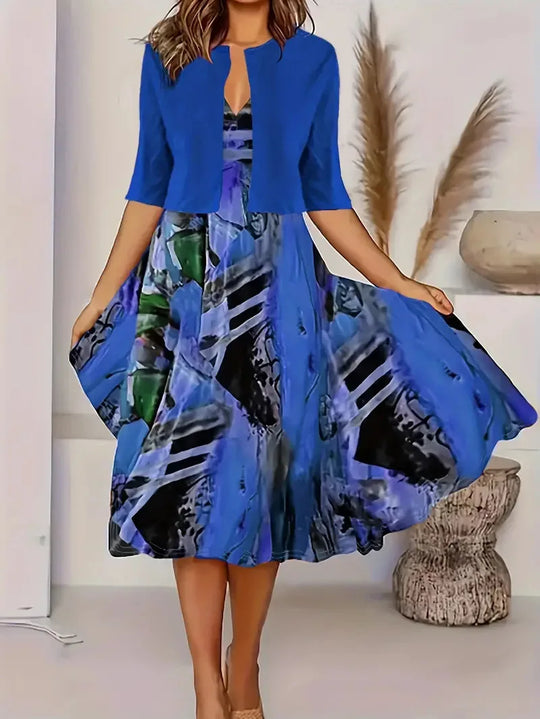 Women's Long Dress | Elegant Print & Flattering Fit