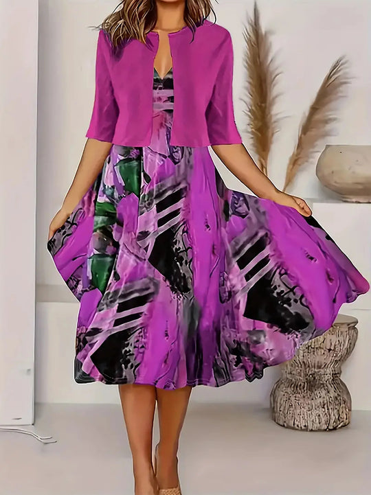 Women's Long Dress | Elegant Print & Flattering Fit