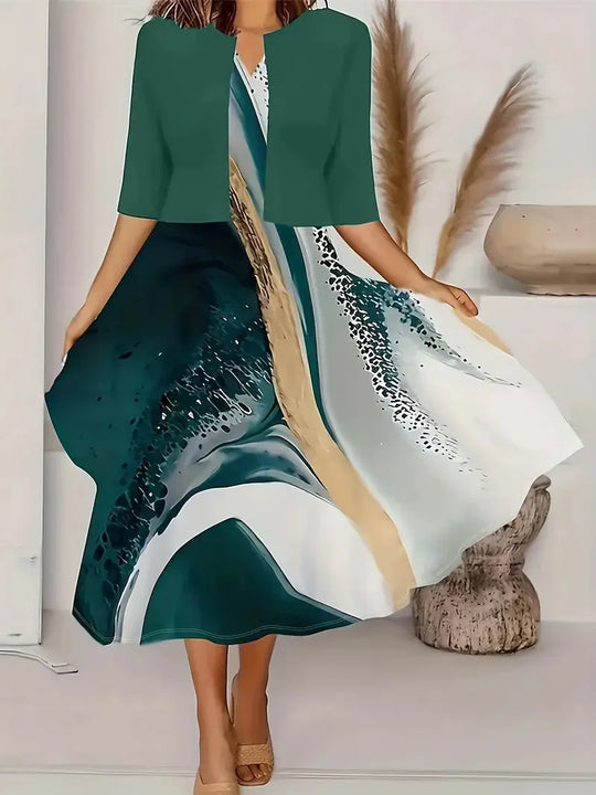 Women's Long Dress | Elegant Print & Flattering Fit