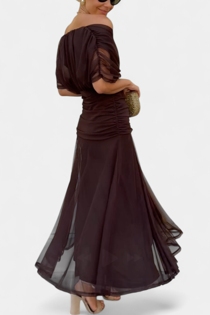 Women's Long Dress | Off-Shoulder Elegance & Flowing Silhouette
